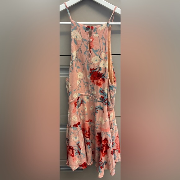 Ebby Andi Floral Halter Neck Coral Lightweight feminine Mini Dress size Small - Picture 5 of 10